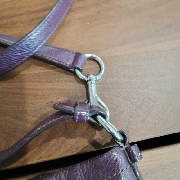 Coach Plum Purple Leather Shoulder Bag - Picture 6 of 14